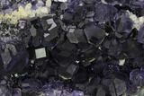 Purple Cuboctahedral Fluorite Crystals on Quartz - China #163252-2